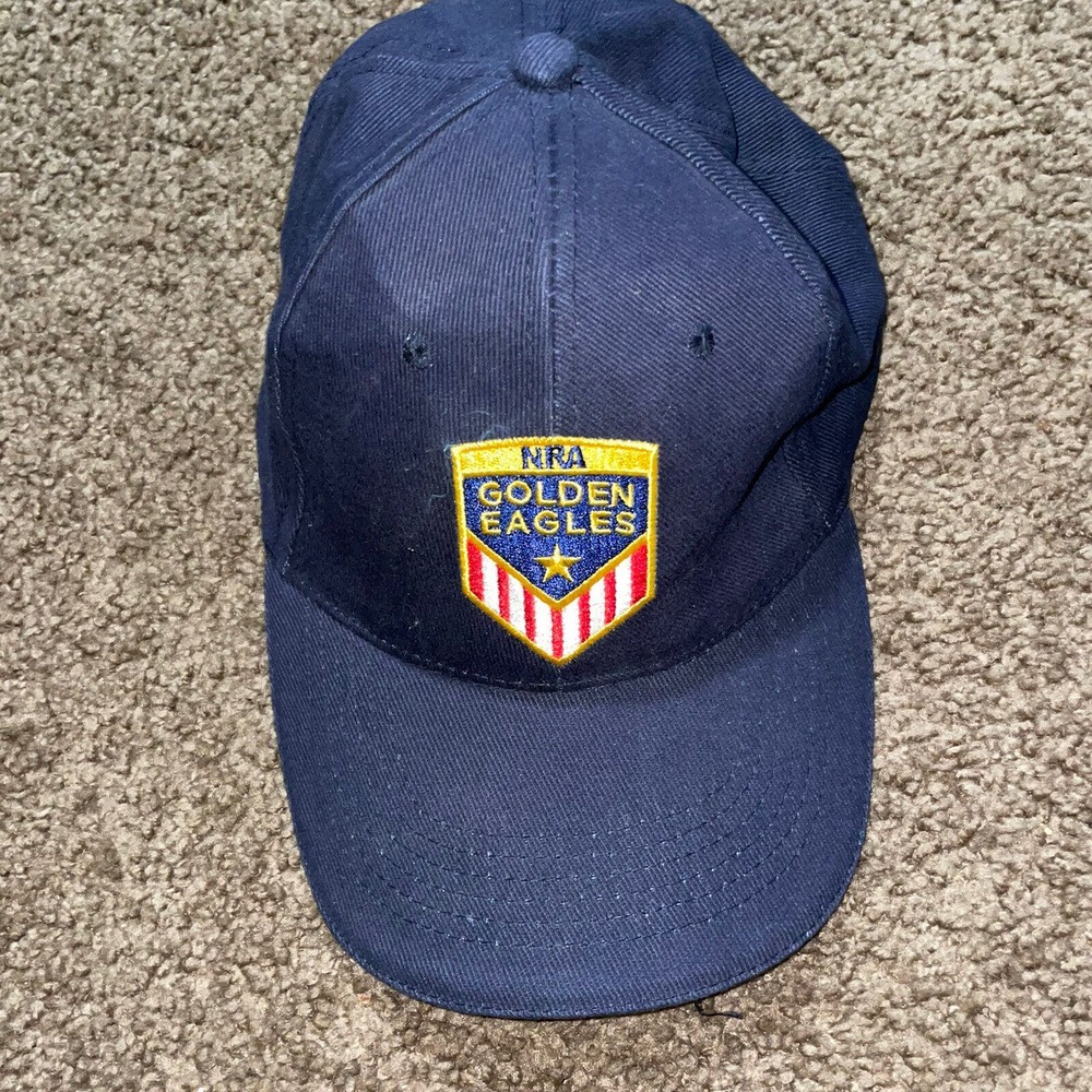 NRA‎ National Rifle Association Golden Eagles Shield Blue Strapback Baseball Hat